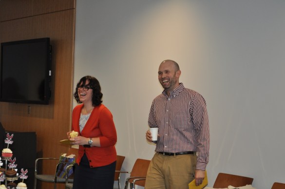 At their farewell party in 2015